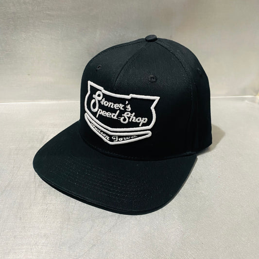 Yupoong Snapback Black-White Puff Shield Logo