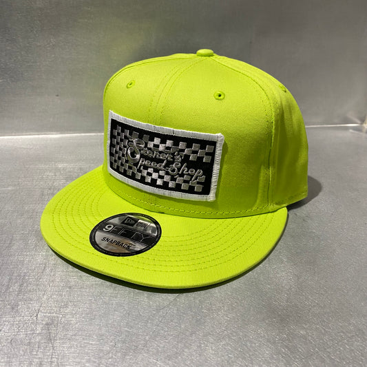 New Era 9FIFTY Neon Green Snapback Checkered Patch