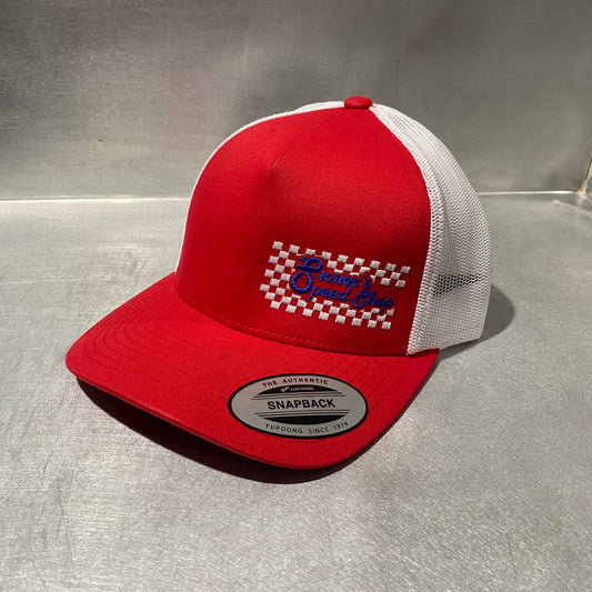 Yupoong Snapback Red & White Checkered Logo