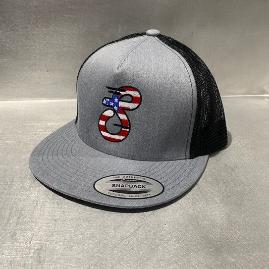 Yupoong Snapback Grey American Flag “S” Logo