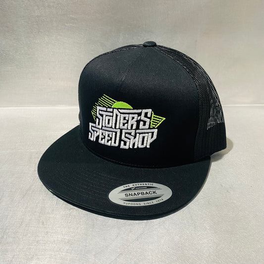 Yupoong Snapback Black Retro Sun Logo