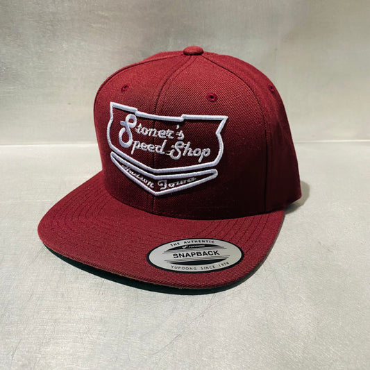 Yupoong Snapback Maroon Puff Shield Logo