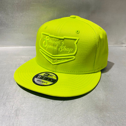 New Era 9FIFTY Neon Green Snapback Puff Shield Logo