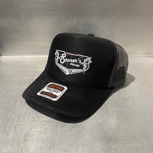 Otto Foam Front Mesh Back Trucker Hat - Black & Grey Paint Drip